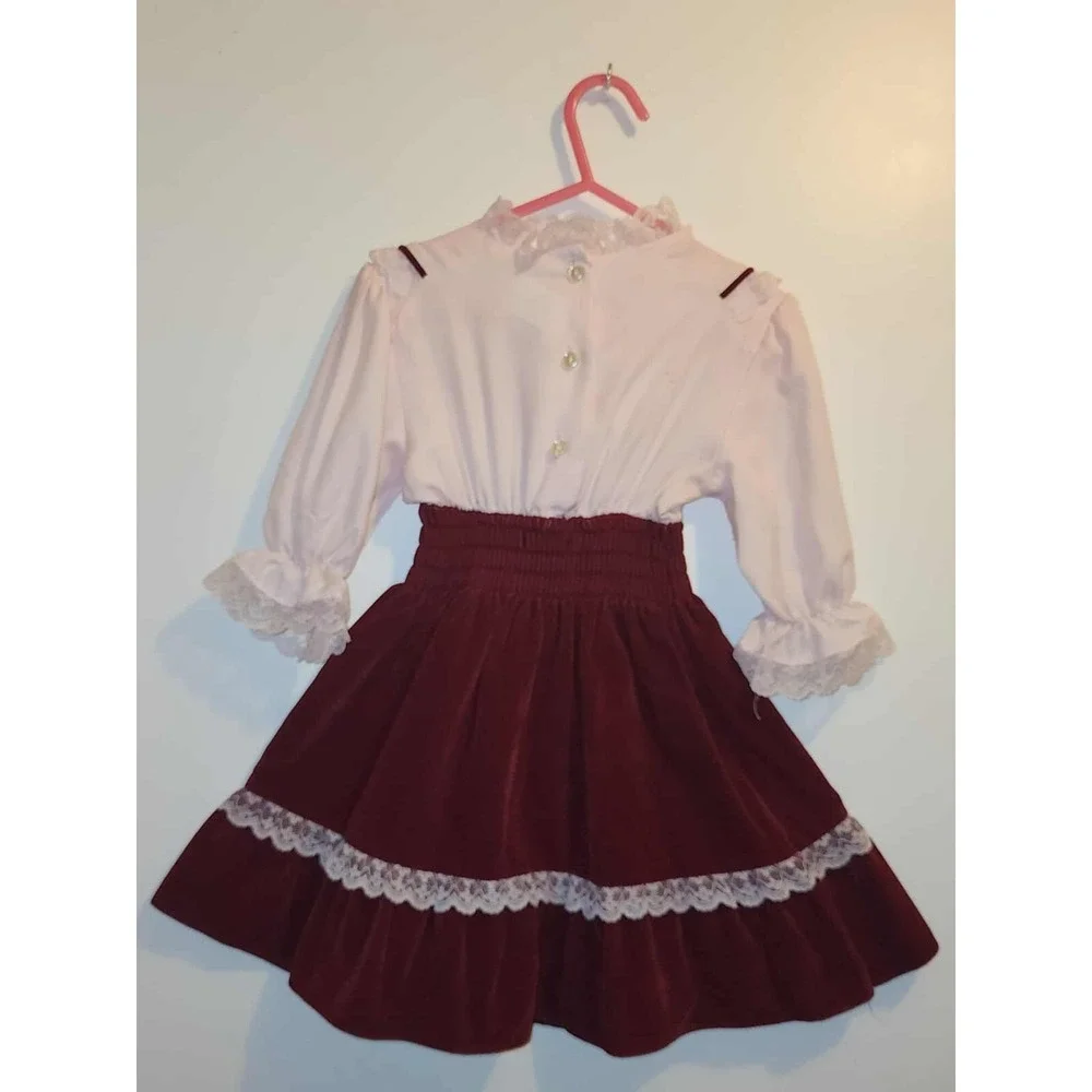 Vintage 80's Elm Hill Prairie Dress - Lace Trim Girls Size 5 - Picture 10 of 15